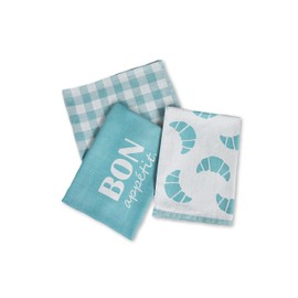 jilda-tex Geschirrtücher Küchentücher Spültücher 6er Pack 100% Baumwolle Verschiedene Designs (Bon Appetit)