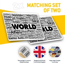 Rectangle Stickers (Set of 2) 10cm - World Famous Cities Geography Laptop Tablet Luggage Scrapbook #14470