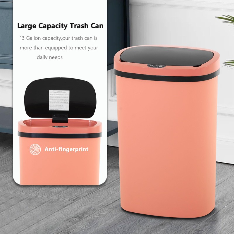 Capacmkseh 13 Gallon/50 L Kitchen Trash Can with Lid, Garbage