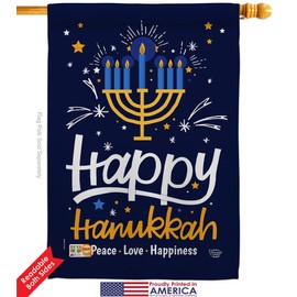 Ornament Collection Happy Hanukkah Garden House Flag Kit Winter Candle Bonsai Menorah Jewish Chanukah David Decoration Banner Small Yard Gift Double-Sided, 1 x 1 x, Thick Fabric