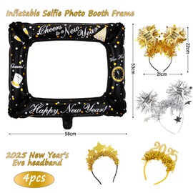 Yi'antai New Year's Eve Decoration 2025, New Year's Eve Headband 2025, New Year's Eve Headdress, Photo Props 2025, 2025 New Year's Eve Glasses, New Year's Eve Inflatable Photo Frame, New Year's Eve