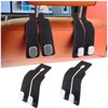 2Pcs Black Car Hooks for Headrest,2 in 1 Car Seat