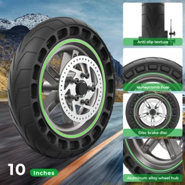 isinwheel Solid Tire, 10Inch Honeycomb Anti-Explosion Rear Tire, Electric Scooter Replacement Wheel for isinswheel S9MAX