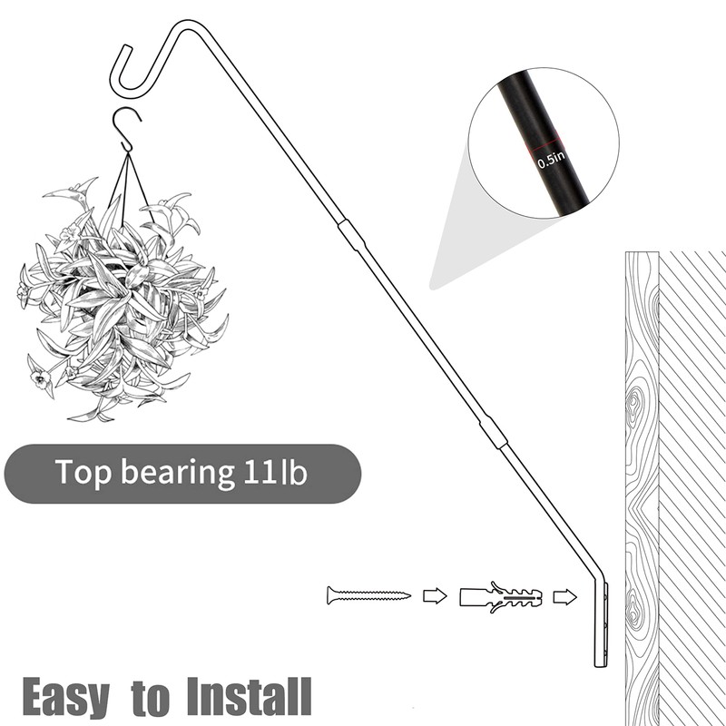 Juegoal 2 Pack Heavy Duty Deck Hook, 25 Inch to