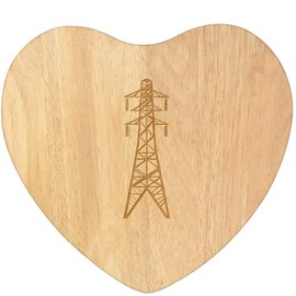 'Electric Pylon' Wooden Heart Shaped Chopping/Cutting Board (WB00084279)
