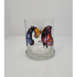 Butterfly Hand Painted Stained Glass Candle Holder, Home Decor