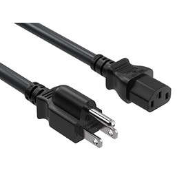 Cable Leader 6 pies 18 AWG 10 Amp 3 clavijas cable de alimentación de CA para computadora, monitor TV IEC320 C13 a NEMA 5-15P