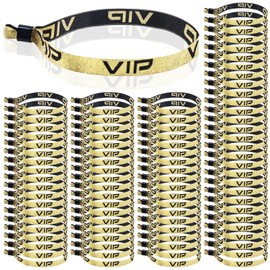 100 Stück VIP Stoff Einlassbänder: VIP Eintrittsbänder Goldene, Festival Armbänder, Partybänder, Wasserfeste Party Bändchen für Veranstaltung Party Vergnügungspark Konzert Geburtstag Hochzeit