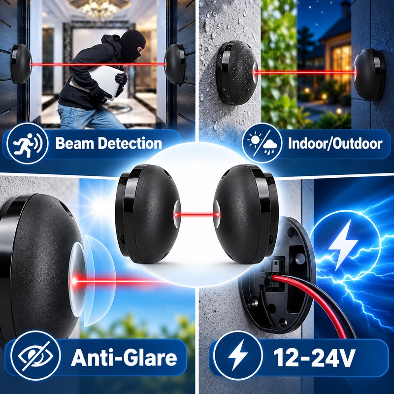 External Infrared Security Beam Alarm Detector – Outdoor Perimeter Intrusion