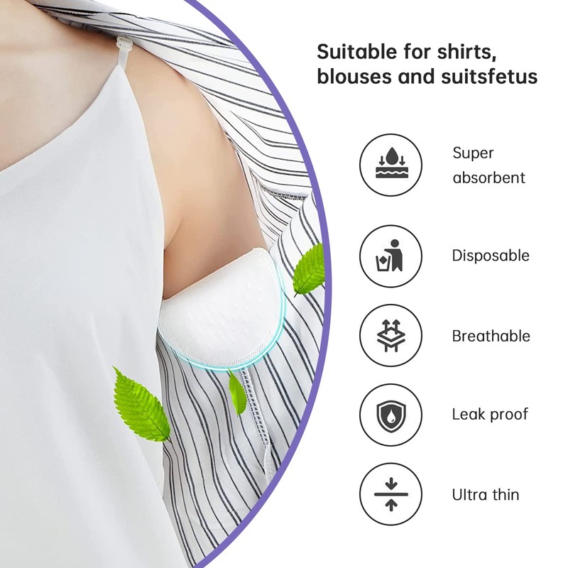 Underarm Pads, Pack of 40 Armpit Sweat Pads, Disposable Armpit
