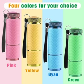BNGXR Mini Torch, 6 Pieces 9 LED Aluminium Small Coloured Hand Lamp, Waterproof Torch Set Children, Portable Torch for Camping, Hiking, Climbing and Emergencies