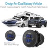 MNJ Motor LED Digital Double Voltmeter, DC 12-24V Dual Voltage