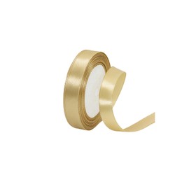 15mm Champagne Gold Satin Ribbon 22M ，Fabric Hair String Ribbon for Craft, Flower Bouquets, Gift Wrapping, Wedding, Bow Making and Valentines Christmas Decoration