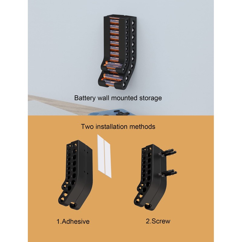 ZZHDESBY Battery Holder Storage Organizer AA & AAA Battery Caddy