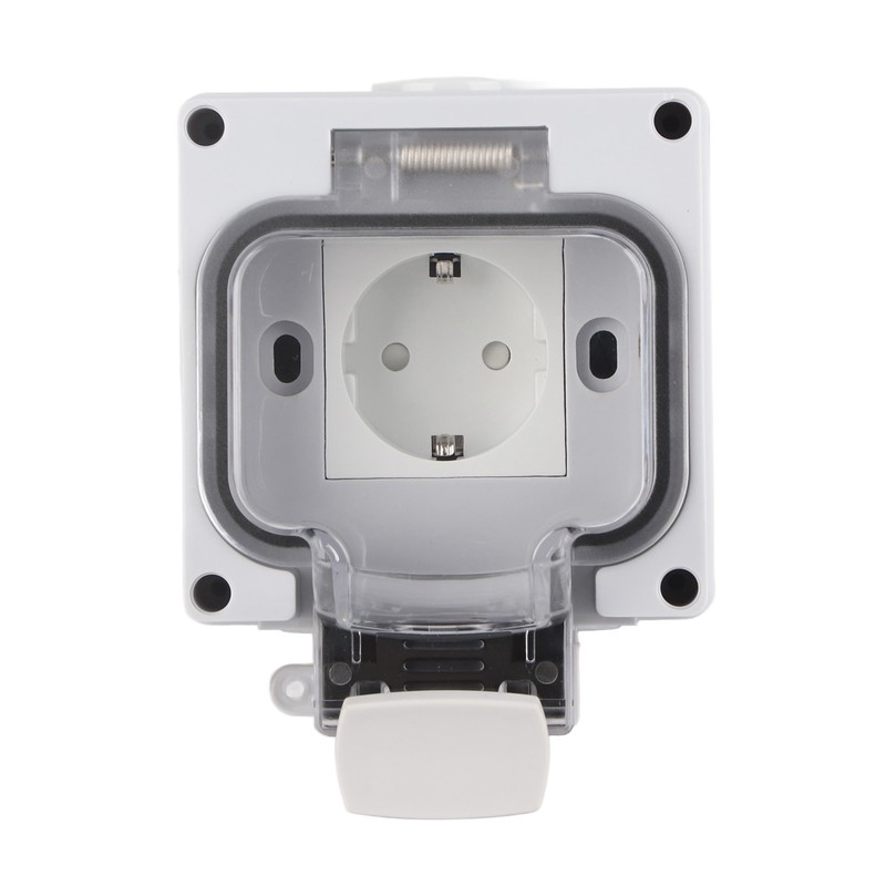 Outdoor Socket IP66 Weatherproof German Outdoors Outlet for Gardens Workshops