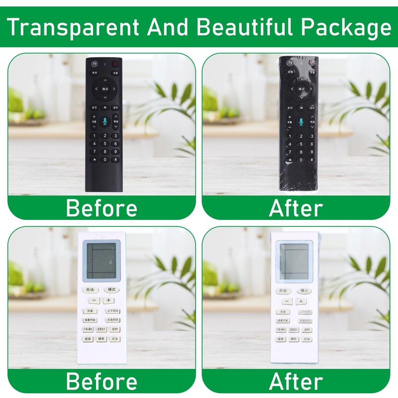 ULELE 100Pcs Remote Control Shrink Wrap Bags,3.1x11"Remote Control Cover Protector