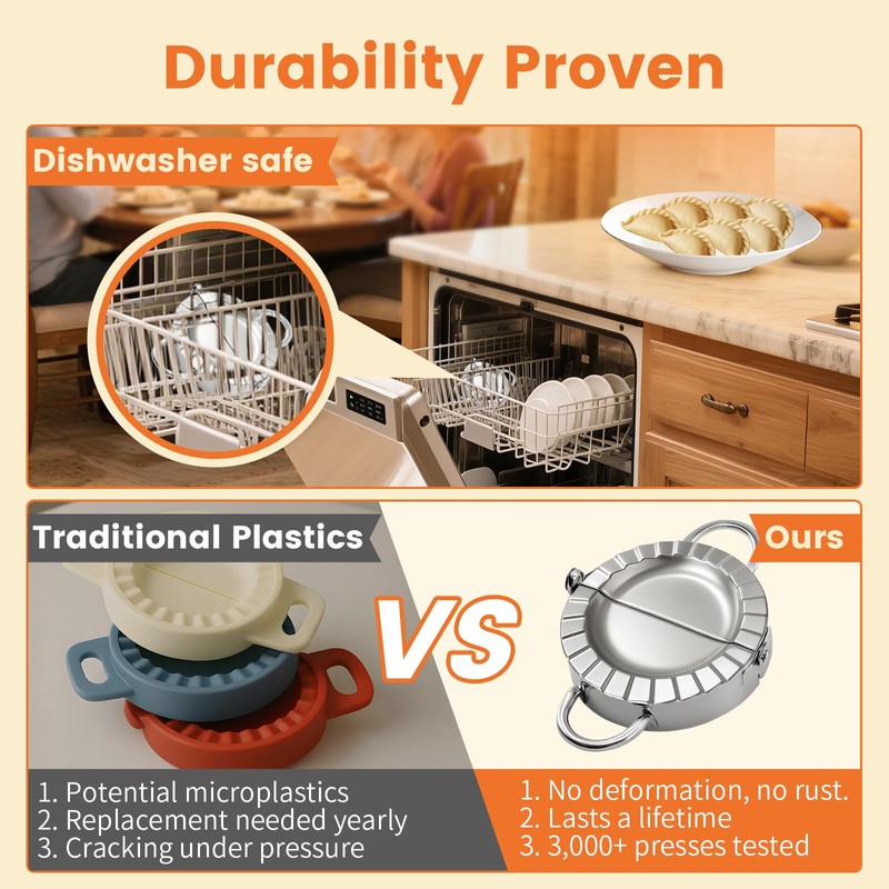 3-in-1 Stainless Steel Dumpling Maker Set - Professional Dumpling Press