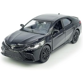 Camry XSE 2022 Model Car 1/36 Scale Diecast Toy Cars Metal Alloy Children’s Die-cast Vehicles, Pull Back Doors Open, Black Rim, Collection for Men, Kids Toys for Boys Gifts, White - Color: Black