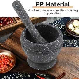 Spice Mortar, Mortar with Pestle, Small, 17.5 cm Diameter, Mortar with Pestle Set with Non-Slip Base, Manual Mortar and Pestle Set, Premium Plastic