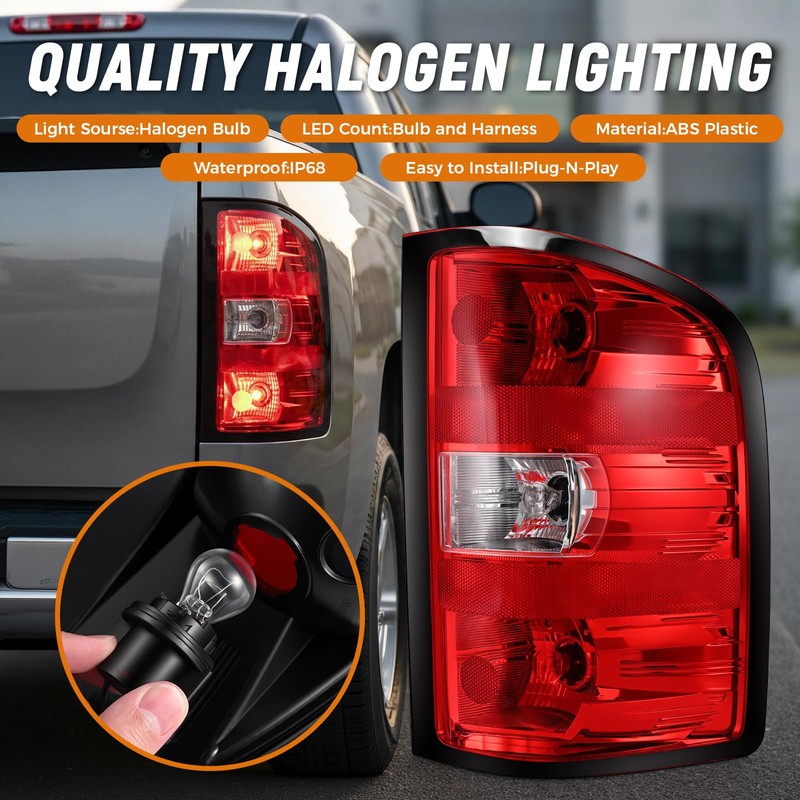 Passenger Tail Light Assembly for 2007-2013 Chevy Silverado 1500