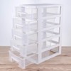 Toyvian Plastic Storage Drawers,5-Drawer Plastic Storage Bins with Clear Drawers,Storage
