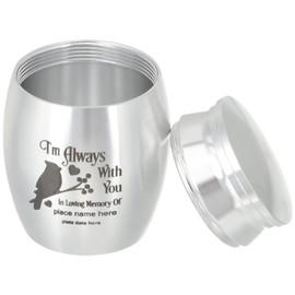 POPETPOP Cremation Tank for Pet Ashes Keepsake Necklace Bird Urn Parrot Urn Memorial Decorative Keepsake Urn Pet Funeral Burial Urn Mini Jewelry European and American Stainless Steel