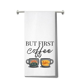 MYSOMY Luke’s Diner Dish Towel Central Park Kitchen Towel Coffee Lover Towel But First Coffee Gifts Coffee Kitchen Towels (first coffee uk)