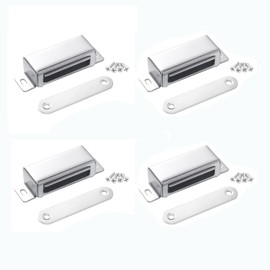 Magnetic Door Catch Cupboard Door Magnets Magetic Catch Stainless Steel Cabinet Door Magnetic Catches for Cabinets Ktichen Cupboard Drawer Doors (70lb-4Pack)