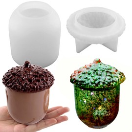ZQYSING Resin Jar Molds, Christmas Jar Molds Acorn Jar Molds for Epoxy Resin Casting Christmas Pinecone Silicone Jar Molds Thanksgiving Christmas Candle Jar Home Decorations
