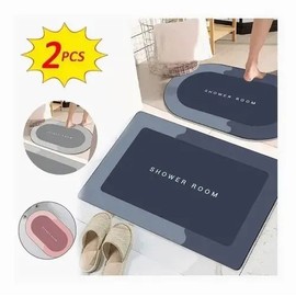2pcs Tapete Baño Ultra Suave Alfombra Antidesliz Absorbente