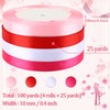 4 Rolls 100 Yards Valentine’s Day Ribbons for Gift Wrapping,