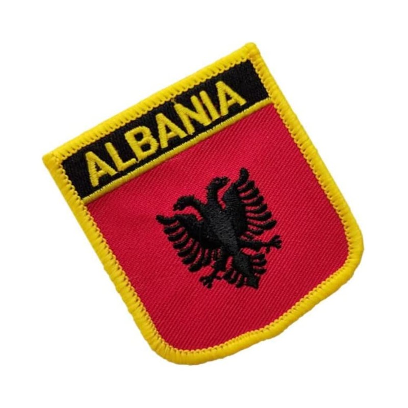 Parche bordado de la bandera internacional de Albania, parches tácticos