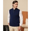 Kallspin Men’s Cotton Quarter Zip Sweater Vest Sleeveless Mock Neck