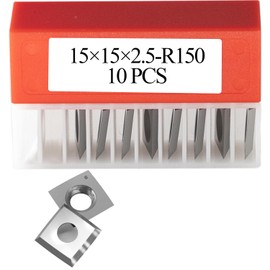 15mm Square Carbide Inserts Cutters Knives Blades with Radius 15×15×2.5mm-R150-30°for Woodworking Spiral/Helical Planer Cutter Head or Lathe Turning 10pcs