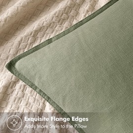 MIULEE Decorative Linen Pillow Covers 24x24 Inch Sage Green ​Boho Farmhouse​ ​Neutral Couch Throw Pillows for Bed Pack of 2 Accent Pillowcase Spring Modern Sofa Cushion Livingroom Home Decor