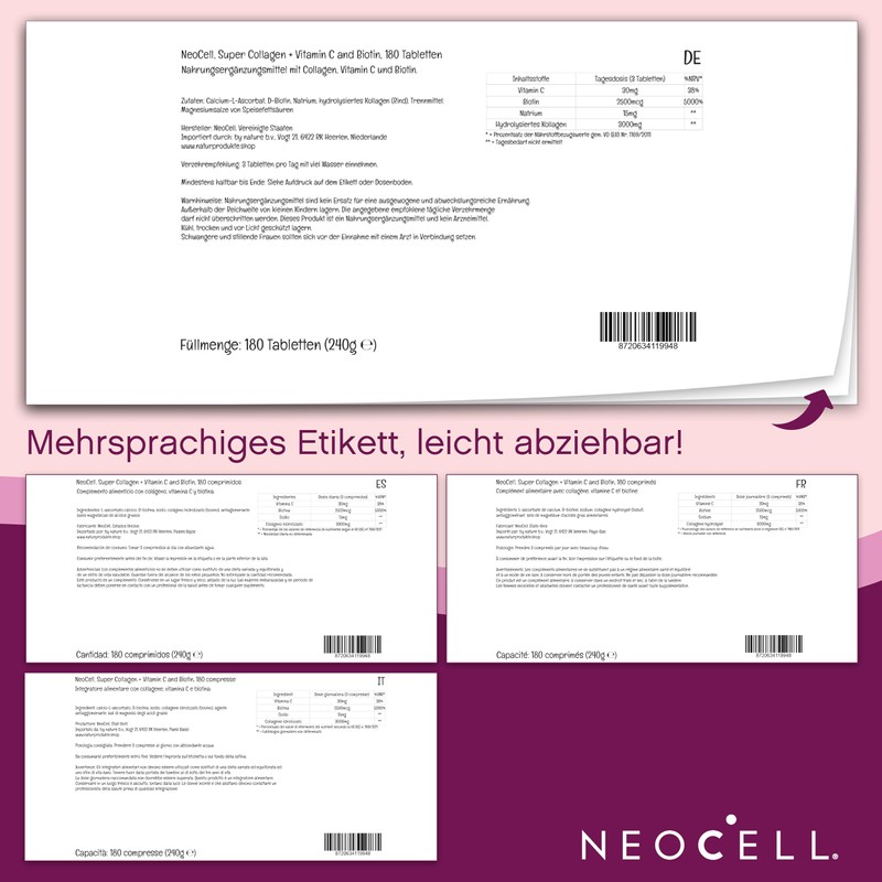 NeoCell, Super Collagen, with Vitamin C and Biotin, High Dose,