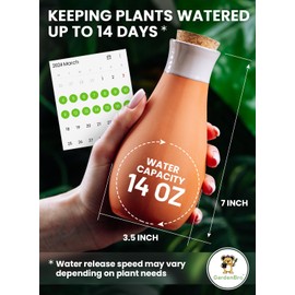 4 Pcs Ollas Terracotta Watering Pots Large - 14 Oz Self Watering Planter Insert Olla Watering System For 1-week Easy To Refill - Clay Plant Watering Globes For Outdoor & Indoor Plants [4, Multicolor]