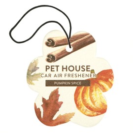 Pet House Car Air Freshener by One Fur All, Pack of 4 – Pumpkin Spice - Non-Toxic Auto Air Freshener, Pet Odor Eliminating Air Freshener for Car, Ideal for Small Spaces, Dye Free Dog Car Air Freshener