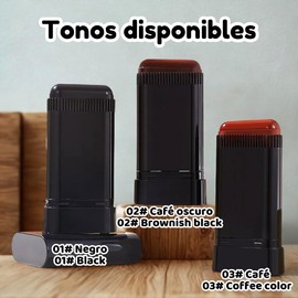 Barra Tinte Temporal Cabello Cubre Canas con Peine 2 en 1, Retoque Rápido Raíces y Canas, Intensidad Color Aplicación Fácil, Portátil, Unisex (1, 02 Brownish black)