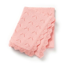 Loyfoky Baby Blanket 100% Cotton Knit Swaddle Soft Newborn Receiving Blanket Cozy for Boy/Girl Crib,Stroller Pink 40x30in