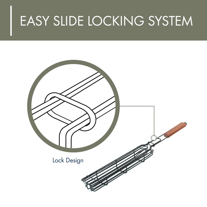 Charcoal Companion Nonstick Kabob Grilling Baskets, Set of 4