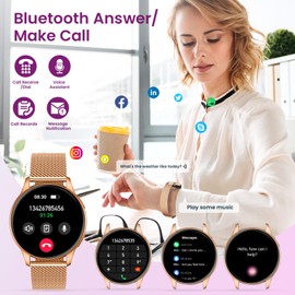 Women's Smartwatch with Phone Function Fitness Watch Wristwatch: 1.32 Inch AMOLED Smart Watch with Heart Rate Monitor Sleep Monitor Calorie Counter Sports Watch IP68 Waterproof Fitness Tracker Watch