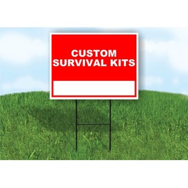 Custom Survival Kits Write On Me Red 18x24 in Double Sided Yard Road Sign w/Stand
