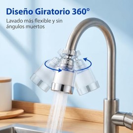 Filtro de Agua para Gasa de 360 Grados,con 2 Filtros y 20 Elementos de Filtro,Purificador De Agua,Filtro Para Agua Potable,Elimina el Fluoruro de Clor