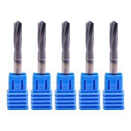 Solid Carbide Spotting Drill Set(5Pcs, 3/16" Spot Drill) - AlTiN Coated, 2 Flute, 120 Degree, 3/16" Shank, 3/4" Flute Length, 2" Overall Length for Milling Alloy Steel, Hardened Steel, Iron, Copper