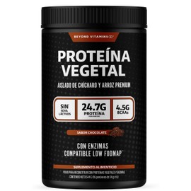 Proteína Vegetal Aislada (Arroz y Chícharo) Beyond Vitamins | 24.7g de Proteína |Perfil de aminoácidos completo, con Leucina y 8 Enzimas | Vegana, Sin