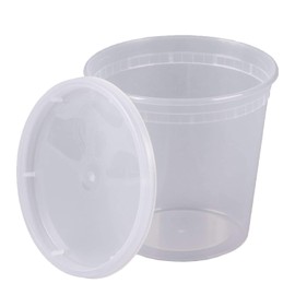 24 oz. Plastic Deli Food Storage Containers with Airtight Lids [24 Sets]