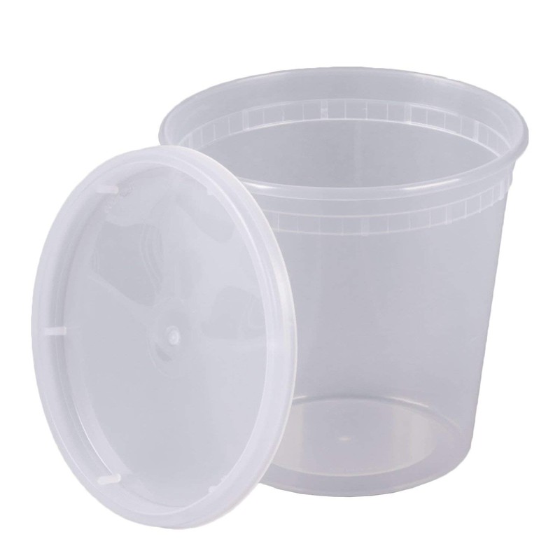 24 oz. Plastic Deli Food Storage Containers with Airtight Lids