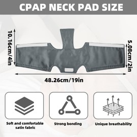 Silk CPAP Neck Pad for CPAP Headgear, Gray CPAP Strap Covers, Comfortable CPAP Strap Cushions, CPAP Mask Headgear Strap Covers Reduces Headgear Pressure and Cheek Red Marks CPAP Accessories