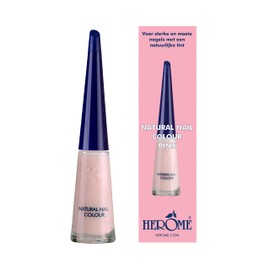 Herome Natural Nail Colour Pink with Reinforcing Effect - Nail Polish Suitable for a French Manicure - Nail Enhancer with a Fresh Pink Colour - 10 ml